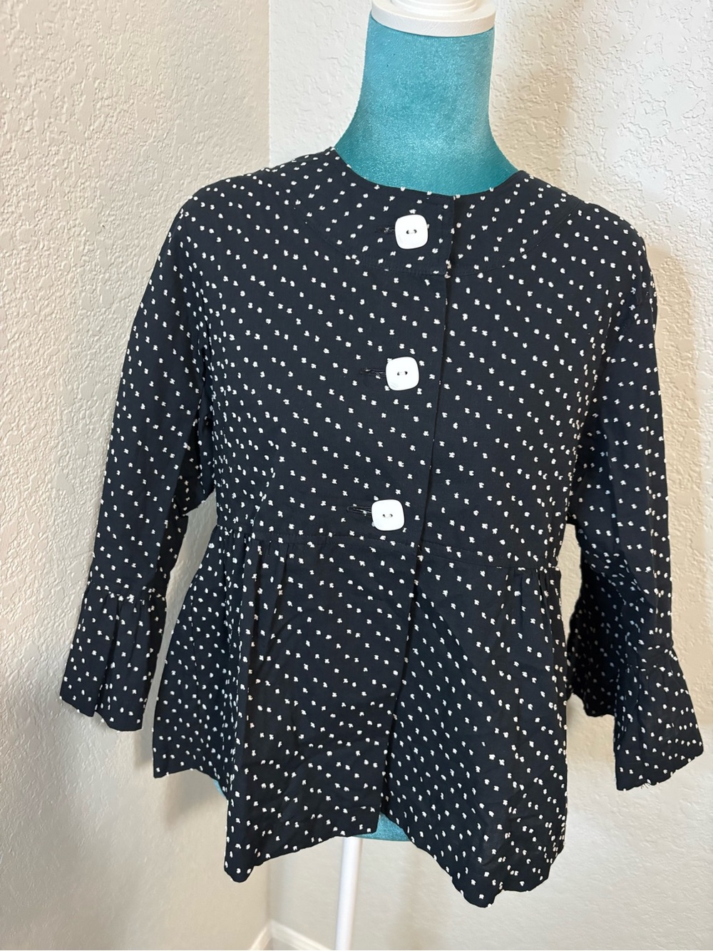 Vintage Painted Pony Navy Prairie Peasant Blouse